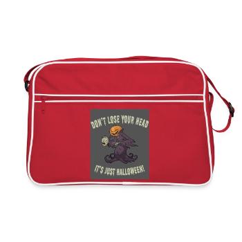 Don’t Lose Your Head – Funny Halloween Design - Retro Tasche - Rot/Weiß - Vorne