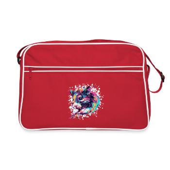 Colorful Color Splash Bunny - Retro Bag - red/white - Front