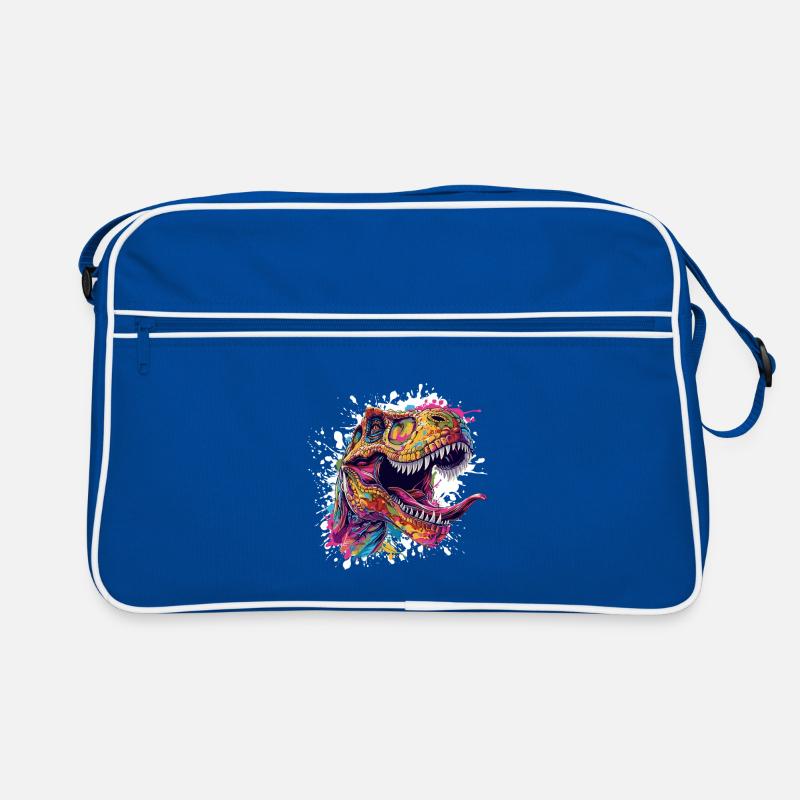Bunter T-Rex Kopf Splash Retro Tasche