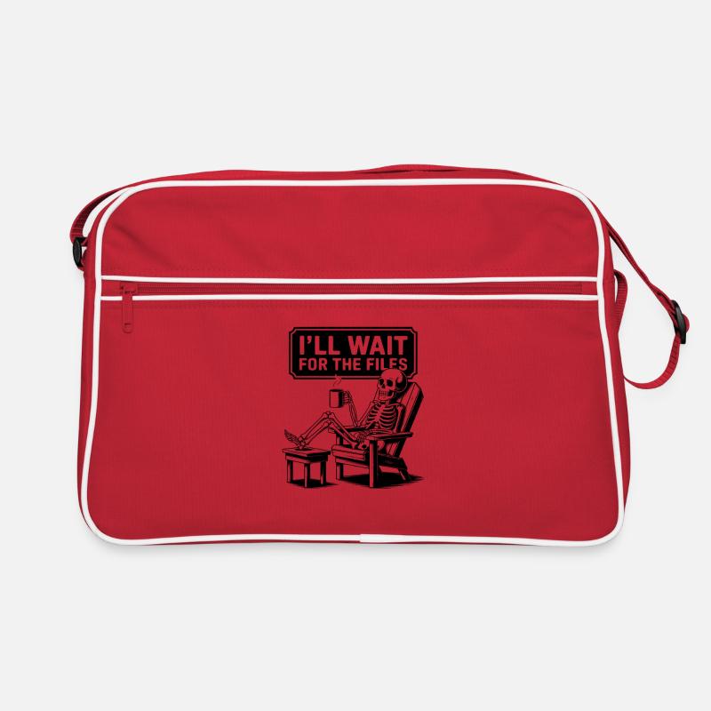  Waiting Skeleton Meme Project Manager Office Retro Tasche