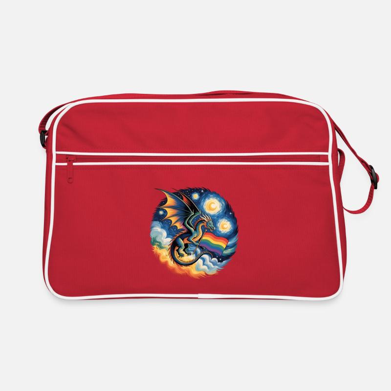 Pridelike Dragon with Rainbow Flag Retro Bag