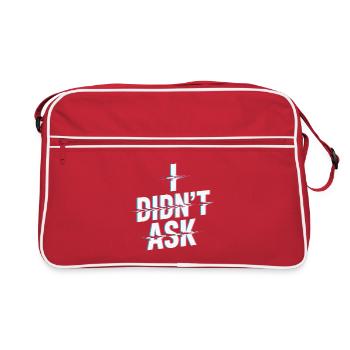 I Didn't Ask Ich Habe Nicht Gefragt Anti Smalltalk - Retro Tasche - Rot/Weiß - Vorne