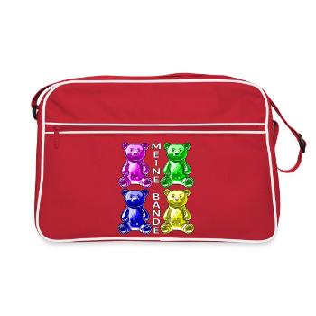 GUMMIBÄREN MEINE BANDE - Retro Tasche - Rot/Weiß - Vorne