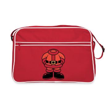 Large Santa silhouette in red - Retro Bag - red/white - Front