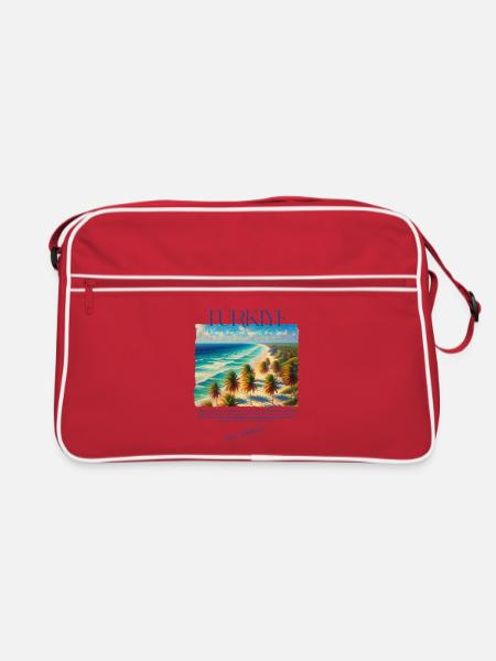 Türkei Bodrum Strand Urlaub Design – Visit Bodrum - Retro Tasche - Rot/Weiß - Vorne