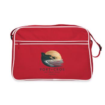 Nationaler Naturpark Port-Cros Mittelmeerinsel - Retro Tasche - Rot/Weiß - Vorne
