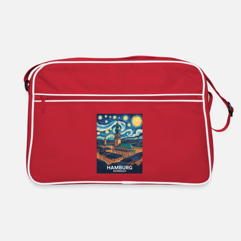 Hamburg - Retro Tasche - Rot/Weiß