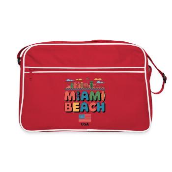 Miami Beach Palmiers Ville Voyage Design - Sac Retro - rouge/blanc - Devant