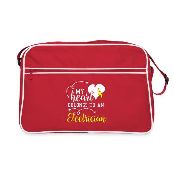 Mon cœur appartient à une électricien fière épouse - Sac Retro - rouge/blanc - Devant