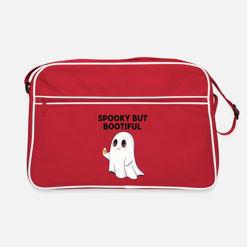 Spooky But Bootiful Cute Ghost Holding Candy Corn  Retro Bag