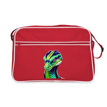 Illustration de tête de serpent colorée - Sac Retro - rouge/blanc - Devant
