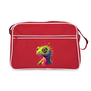 Colorful Lizard Neon Splash - Retro Bag - red/white - Front