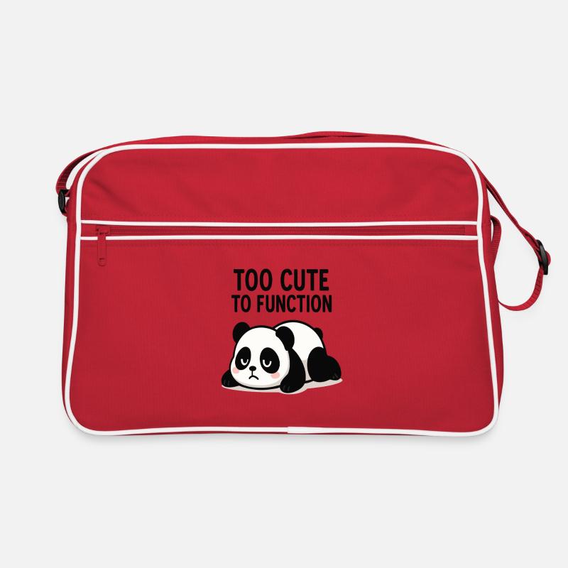 Too Cute To Function Panda Retro Bag