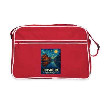 Nuit de Duisbourg sur le Rhin - Sac Retro - rouge/blanc - Devant
