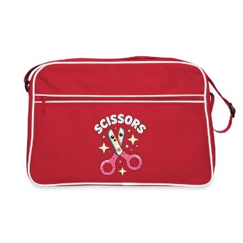 Ciseaux Pierre Papier Kawaii Ciseaux - Sac Retro - rouge/blanc - Devant