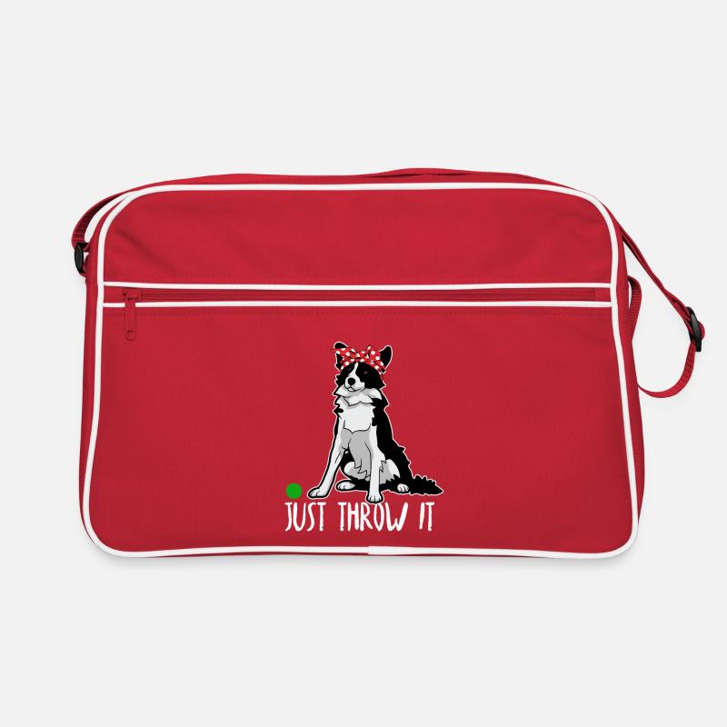 Just Throw It Border Collie Dog Moms and Dads Retro Bag