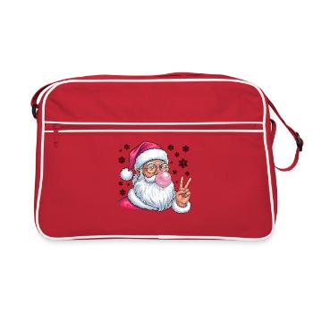 Weihnachtsmann Bubble Gum - Retro Tasche - Rot/Weiß - Vorne