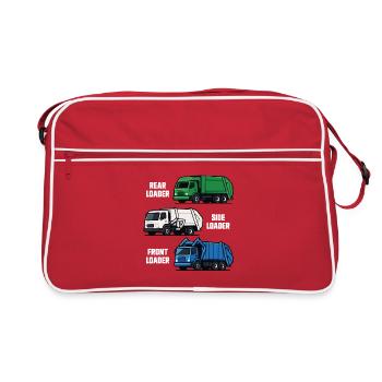 Garbage Truck Funny Garbage Day Garbage Truck - Retro Bag - red/white - Front
