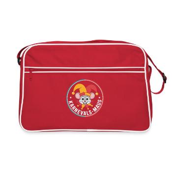 Karnevalsmaus Karneval Köln Kölner Karnevals Maus - Retro Tasche - Rot/Weiß - Vorne