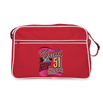Reine du 51e anniversaire - Sac Retro - rouge/blanc - Devant