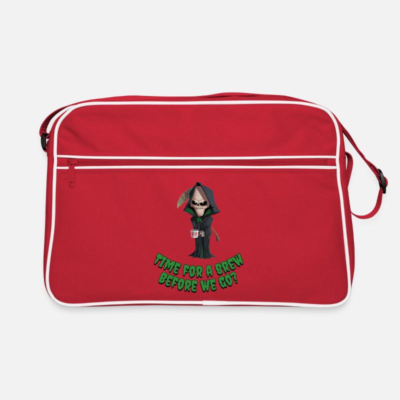 Grim Reaper Coffee Humor Tee Retro Bag