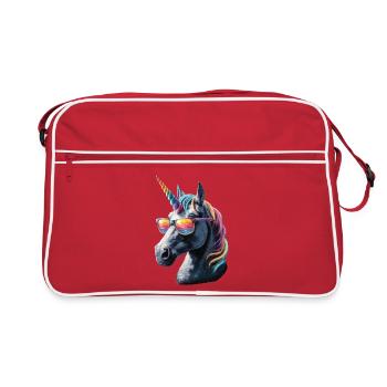Licorne Poney Cavalier Chevaux Équitation Licornes - Sac Retro - rouge/blanc - Devant