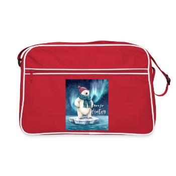 Born for Winter Polar Bear - Retro Bag - red/white - Front