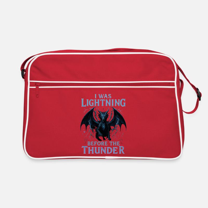 Ich War Blitze Vor Dem Donner Drachen Retro Tasche