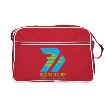 Logo Saône et Loire 71  Bourgogne Sud - Sac Retro - rouge/blanc - Devant