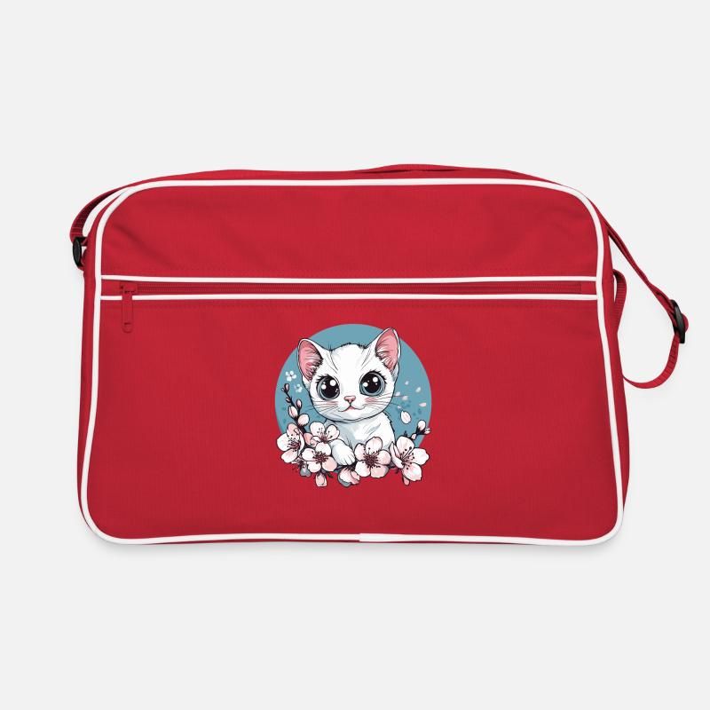 Kittens in the cherry blossom circle Retro Bag