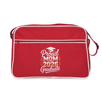 Stolze Mutter des Absolventen 2026 - Retro Tasche - Rot/Weiß - Vorne