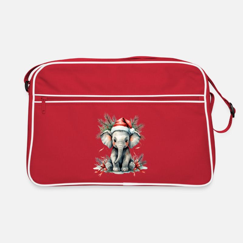 Éléphant d’hiver avec chapeau de renne Sac Retro
