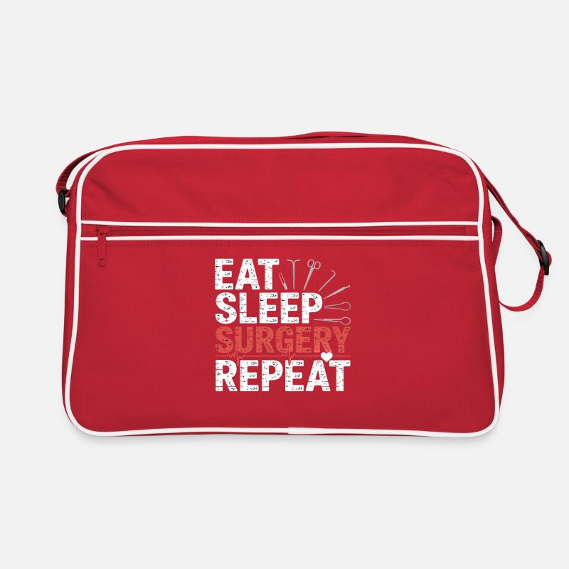 Eat Sleep Surgery Repeat Retro Tasche