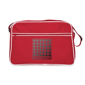 Dark Techno Grid - Retro Bag - red/white - Front