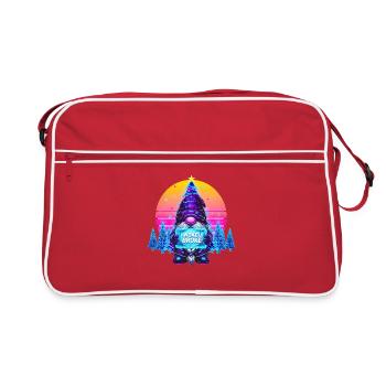 WOKE IS BROKE - Synthwave Gnome Christmas Gnome - Retro Bag - red/white - Front