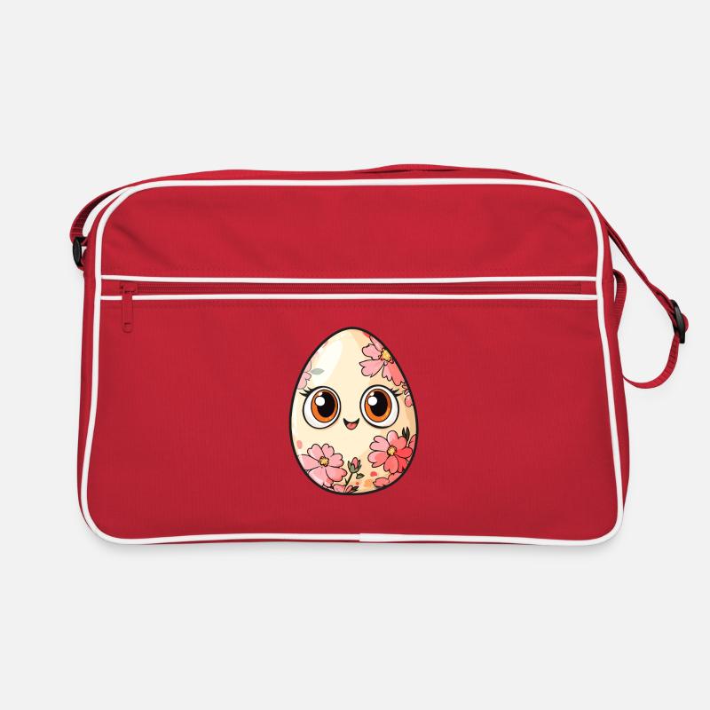 Kawaii Easter Egg with Flowers Retro Bag