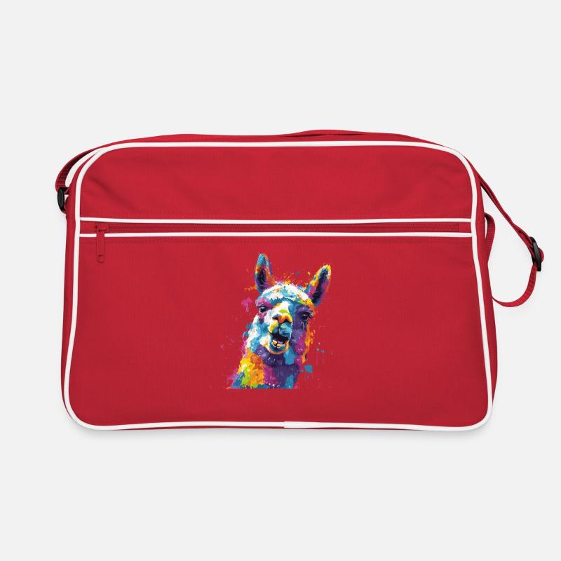 Llama Farbexplosion Retro Tasche