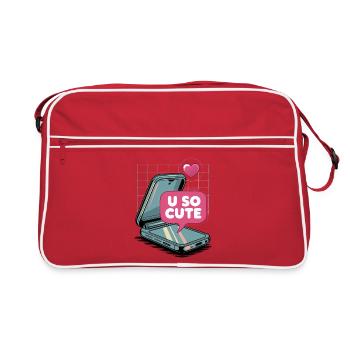 U So Cute Pop Art Handy - Retro Tasche - Rot/Weiß - Vorne