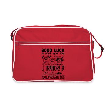 Changement d’emploi Nouveau travail Adieu Cadeau d’adieu - Sac Retro - rouge/blanc - Devant