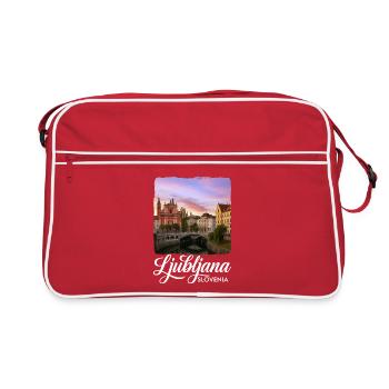 Ljubljana, Slovénie - Sac Retro - rouge/blanc - Devant