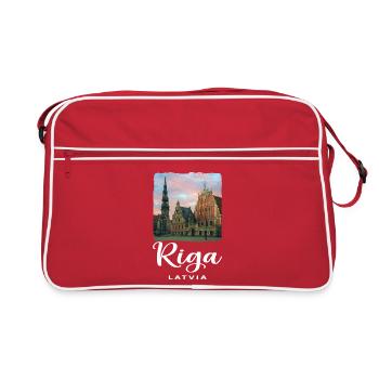 Riga, Lithuania - Retro Bag - red/white - Front