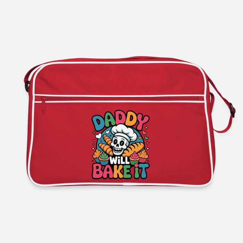 DADDY WILL BAKE IT Skull Bakery Design Retro Tasche