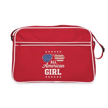 All American Girl Vintage Brillen Design - Retro Tasche - Rot/Weiß - Vorne