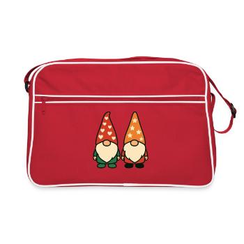 Drôle de design familial de Noël pour les fêtes des gnomes de Noël - Sac Retro - rouge/blanc - Devant