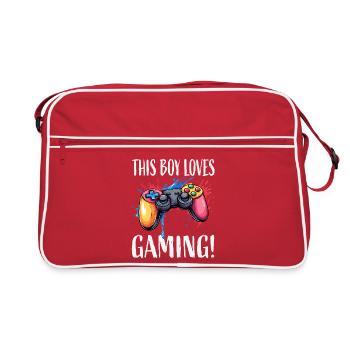 Boy loves gaming – colorful controller - Retro Bag - red/white - Front