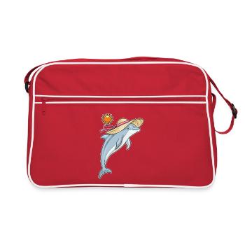 Été du Chapeau de paille de Dolphin Beach - Sac Retro - rouge/blanc - Devant