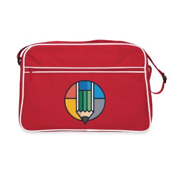 Icône du Crayon Roue des Couleurs - Sac Retro - rouge/blanc - Devant