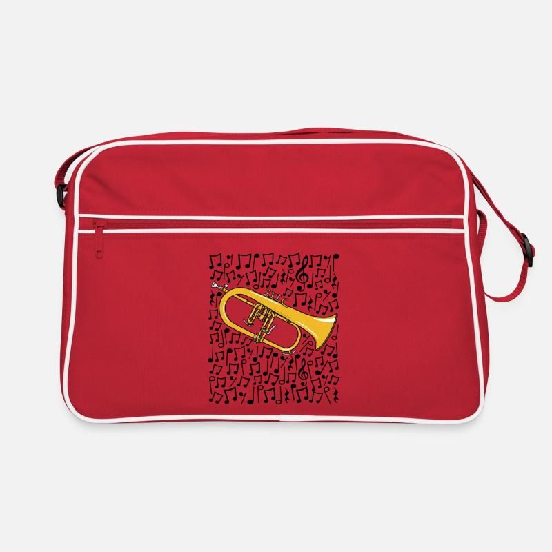 Notes musicales de bugle Corniste Musicien de cuivres Sac Retro