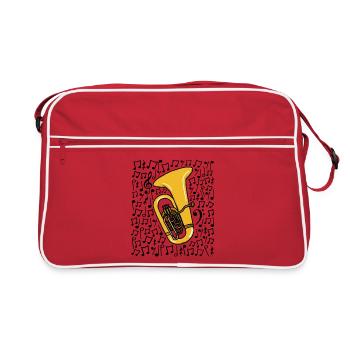 Tuba Notes musicales Tubaiste Musicien de cuivres - Sac Retro - rouge/blanc - Devant