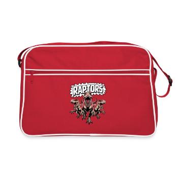 Aventure des dinosaures : Raptors en action - Sac Retro - rouge/blanc - Devant
